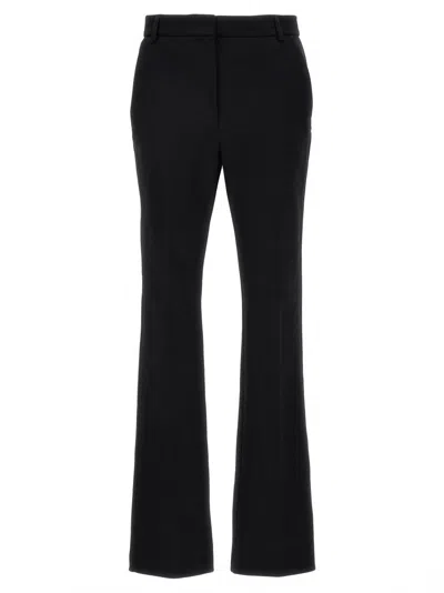 Sportmax Flared Virgin Wool Tailored Trousers In Black