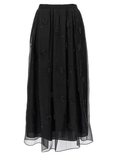 Max Mara All-over Embellished Long Skirt