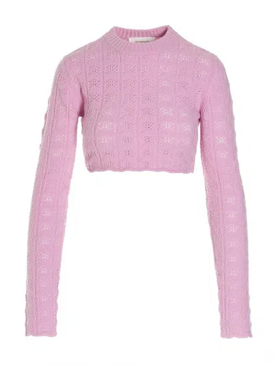 Sportmax Pink Medea Cropped Sweater In Pink