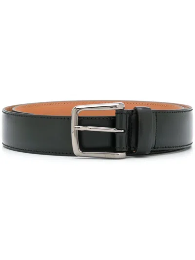 Tod's Adjustable Metal Buckle Smooth Finish Belt In Black