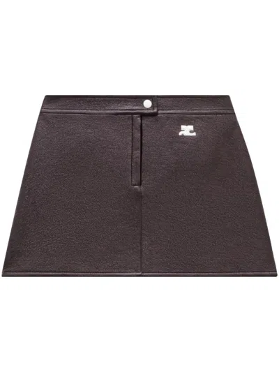 Courrèges Reedition Vinyl Miniskirt Clothing In Burgundy