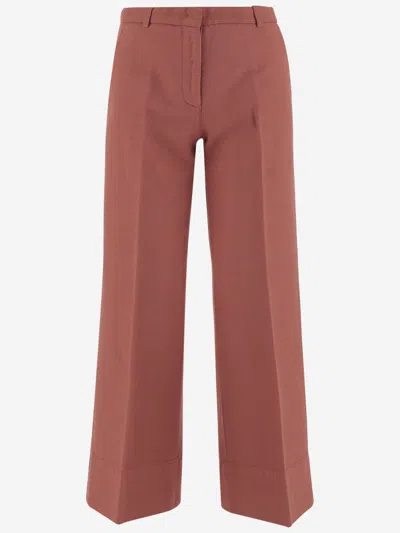 Ql2 Orange Linen And Cotton Pants In Brown