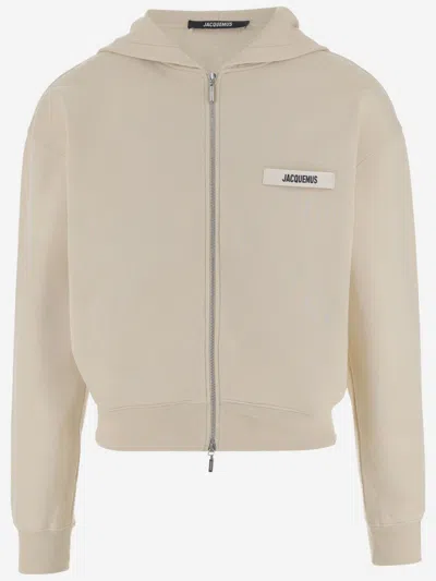 Jacquemus Grosgrain-trimmed Zippered Hoodie With Logo Detail