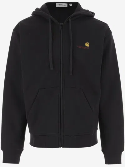 Carhartt Cotton Blend Sweatshirt With Logo In Black