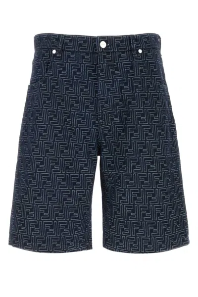 Fendi Short Jeans In Blue