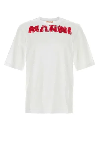 Marni Logo T-shirt In White