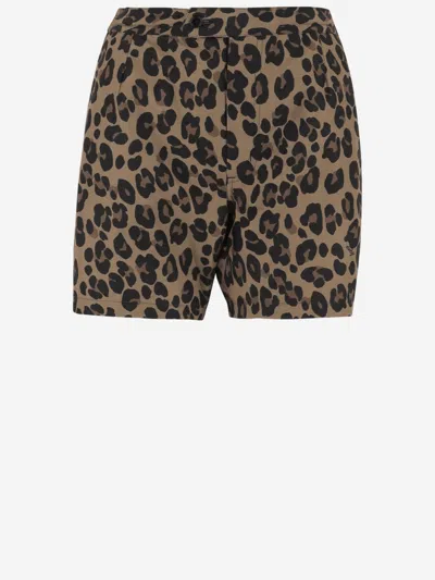 Aspesi Leopard Print Nylon Shorts