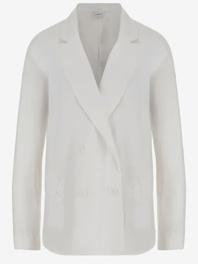 Aspesi Double-breasted Cotton Jacket In White