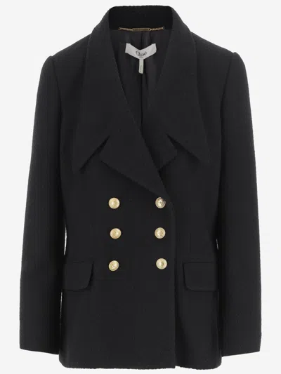 Chloé Black Double-breasted Tailored Blazer