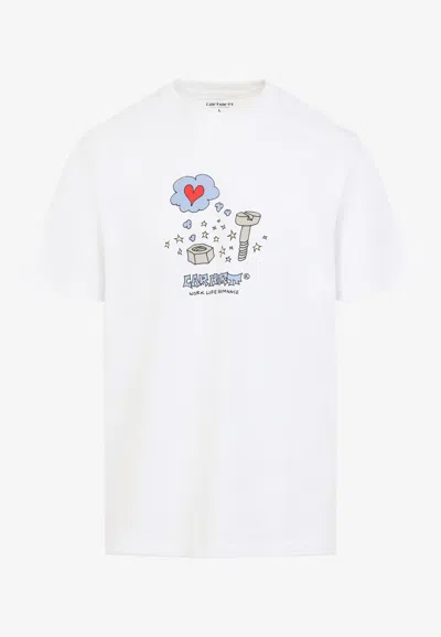 Carhartt Mens White Work Life Graphic-print Cotton T-shirt Xl