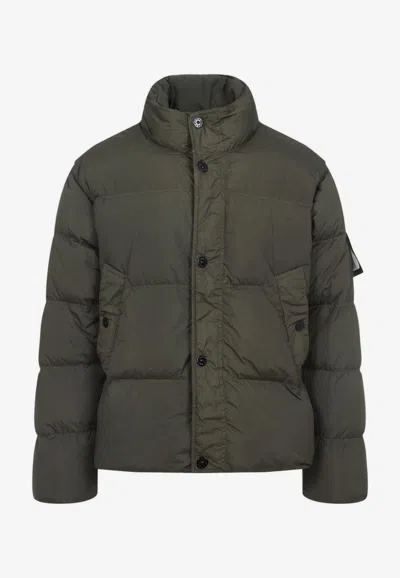 Stone Island Quilted Nylon Jacket Hidden Elements In Multi