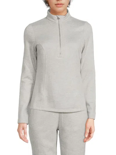 Johnny Was Women's Bee Active Mock Neck Pullover In Gray