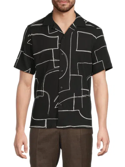 Luchiano Visconti Men's Abstract-print Short-sleeve Shirt