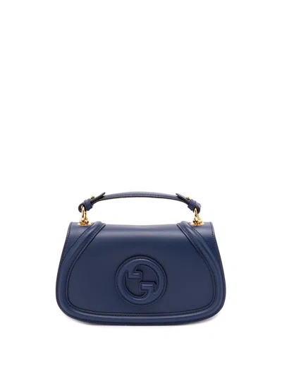 Gucci Womens Plastic Blu Blondie Medium Leather Top Handle Bag In Blue