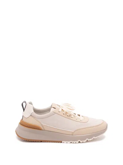 Brunello Cucinelli Beige Washed Suede Runners In Neutral