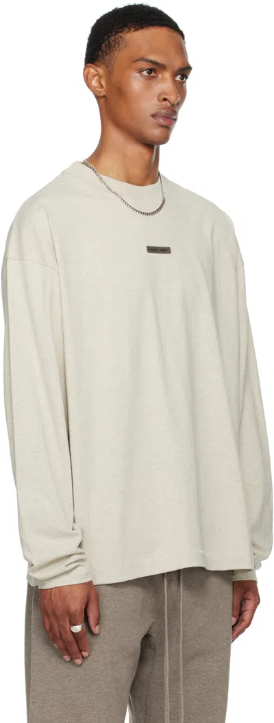 Essentials Beige Classic Fit Long Sleeve T-shirt