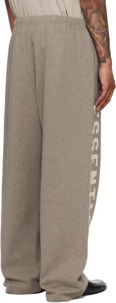 Essentials Logo-print Drawstring Track Pants In Gray