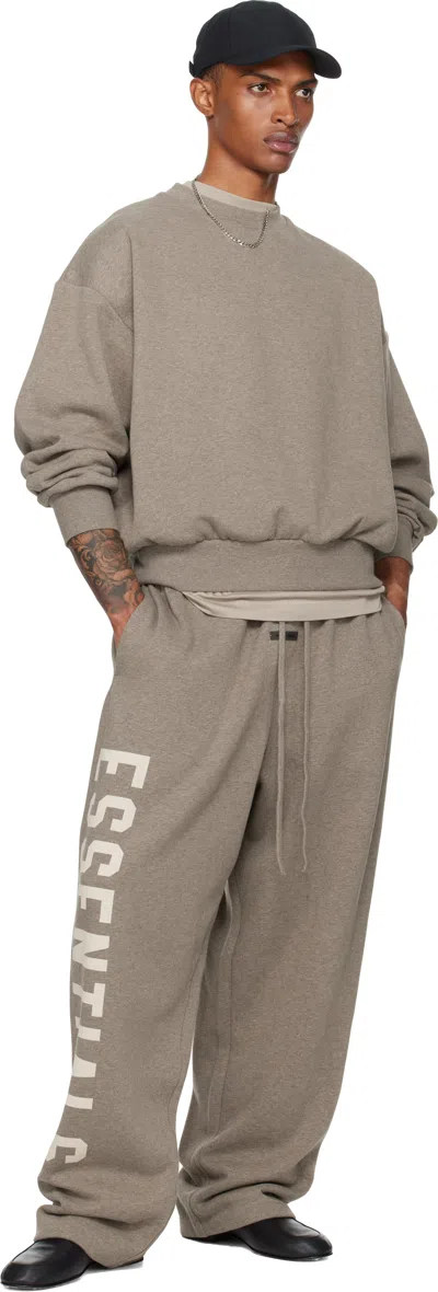 Essentials Logo-print Drawstring Track Pants In Gray