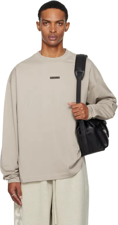 Essentials Taupe Classic Fit Long Sleeve T-shirt