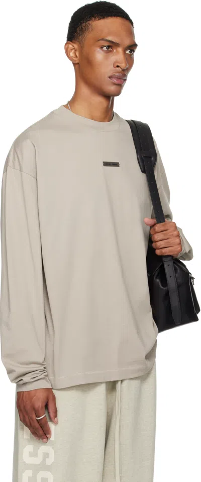 Essentials Taupe Classic Fit Long Sleeve T-shirt