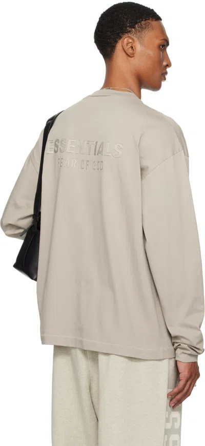 Essentials Taupe Classic Fit Long Sleeve T-shirt