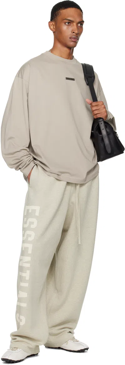 Essentials Taupe Classic Fit Long Sleeve T-shirt
