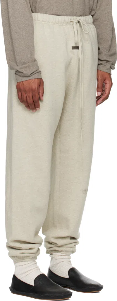 Essentials Mens Heather Stone Logo-embroidered Cotton-blend Jogging Bottoms