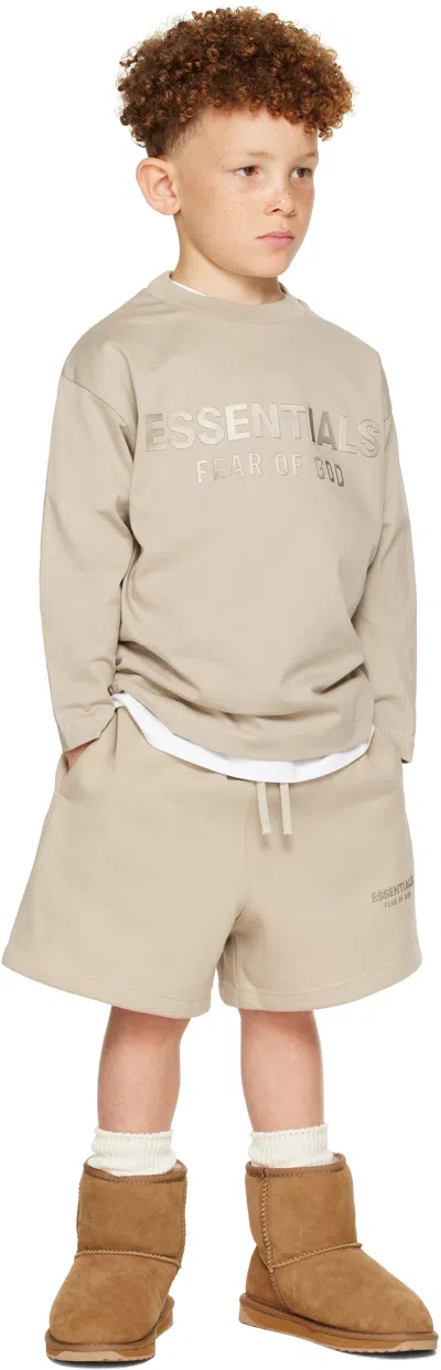Essentials Kids Taupe Fleece Soccer Shorts