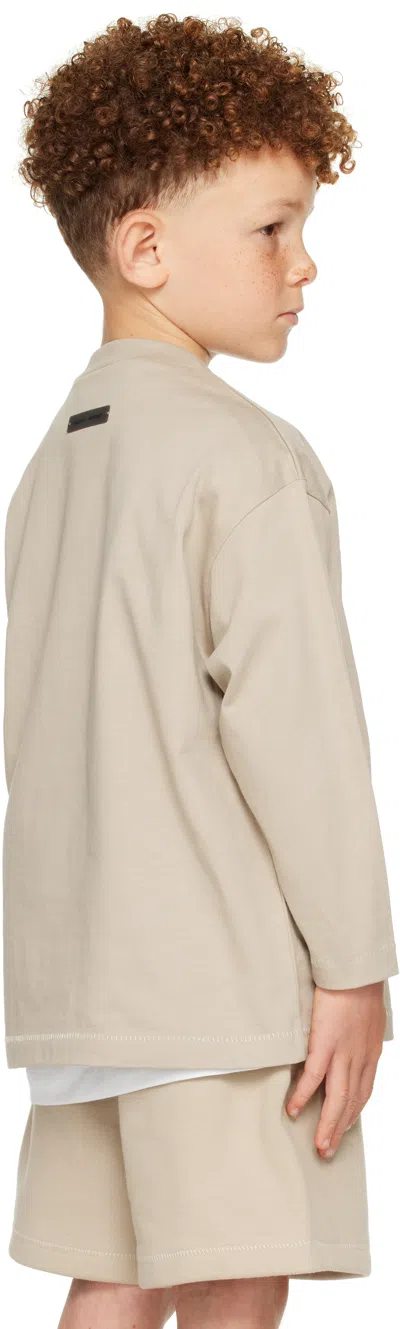 Essentials Kids Taupe Classic Long Sleeve T-shirt In Neutral