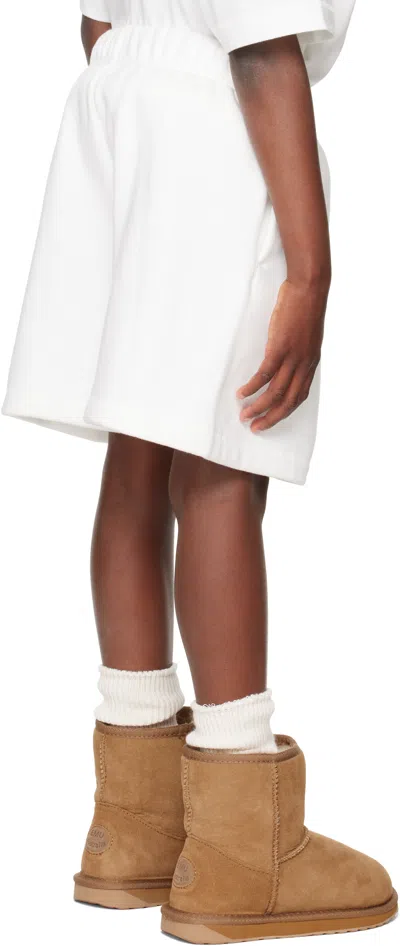 Essentials Kids White Fleece Soccer Shorts In Multi