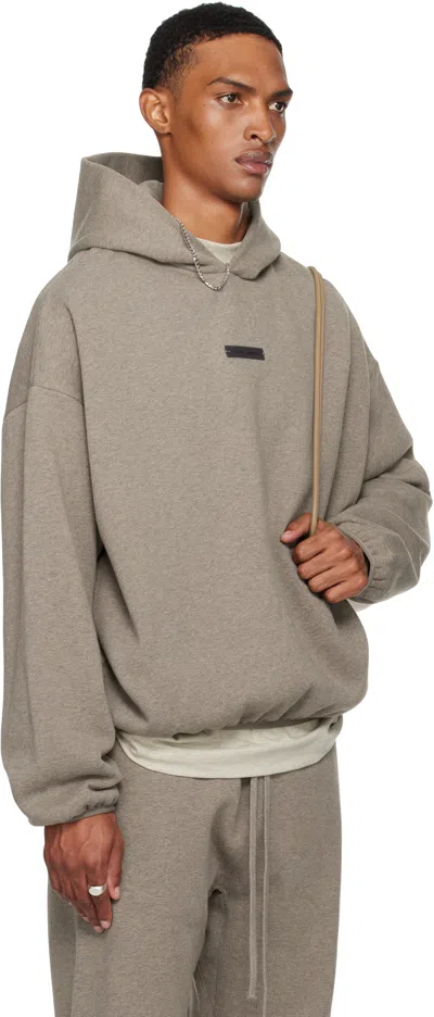 Essentials Brown Classic Fit Fleece Hoodie