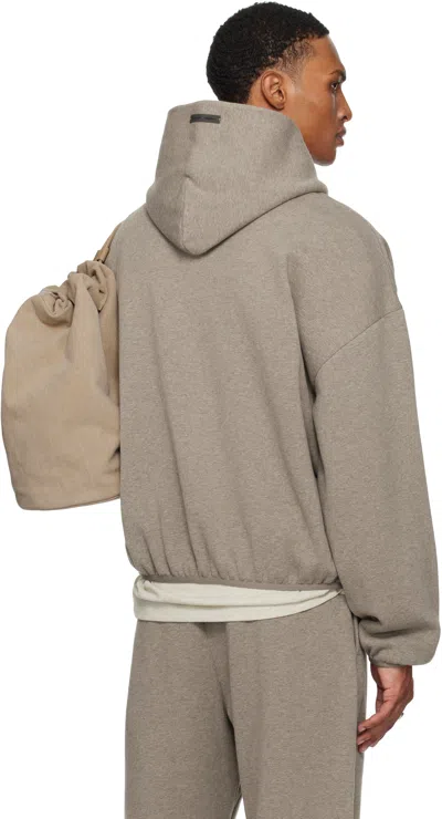 Essentials Brown Classic Fit Fleece Hoodie