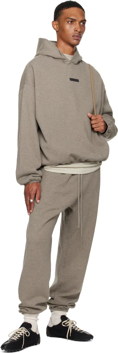 Essentials Brown Classic Fit Fleece Hoodie