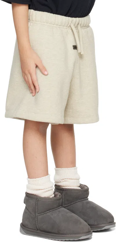 Essentials Kids Beige Fleece Soccer Shorts