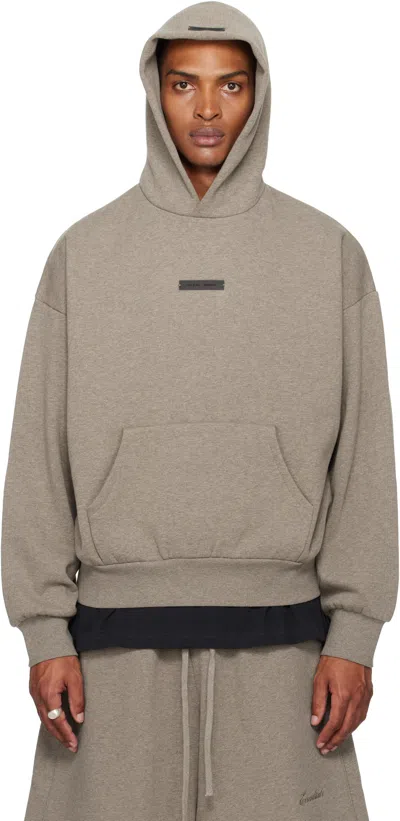 Essentials Brown Classic Fit Fleece Hoodie