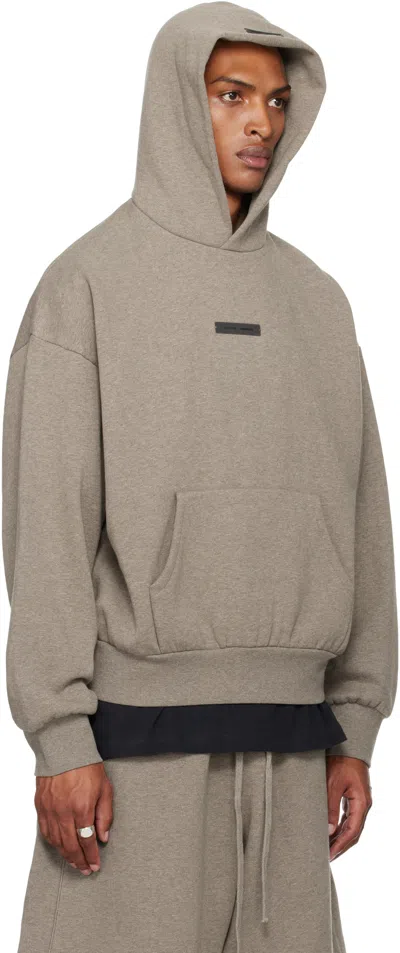 Essentials Brown Classic Fit Fleece Hoodie