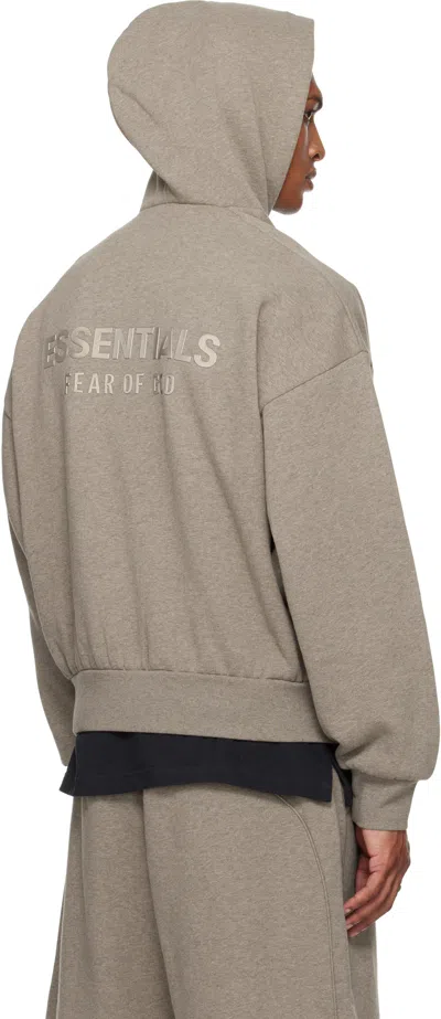 Essentials Brown Classic Fit Fleece Hoodie