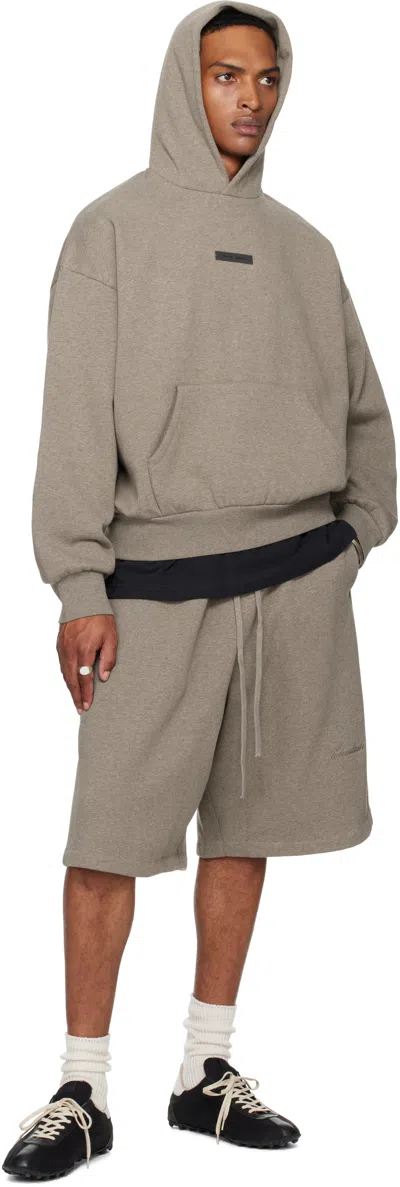 Essentials Brown Classic Fit Fleece Hoodie