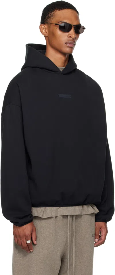 Essentials Black Modern Fit Fleece Hoodie