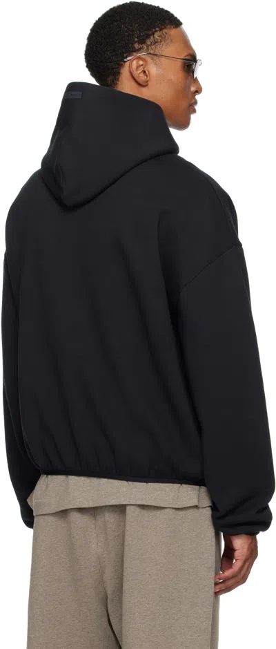 Essentials Black Modern Fit Fleece Hoodie