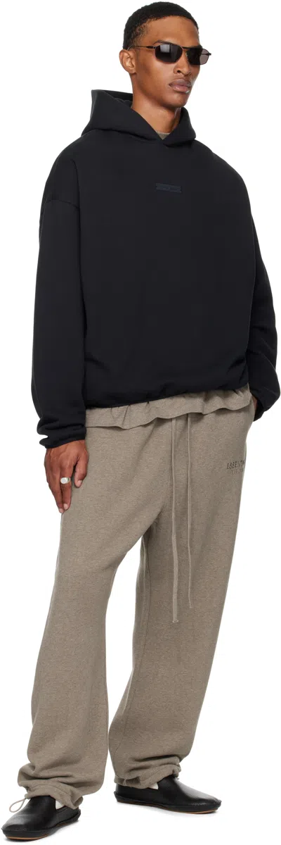Essentials Black Modern Fit Fleece Hoodie