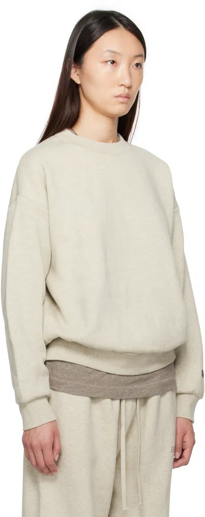 Essentials Beige Classic Fit Crewneck Sweatshirt