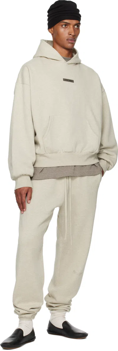 Essentials Beige Classic Fit Fleece Hoodie In Neutral