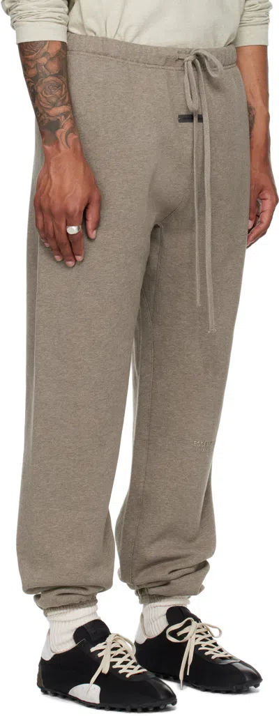Essentials Brown Relaxed Fleece Piping Sweatpants