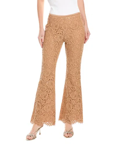 Michael Kors Collection Lace Silk-lined Bootleg Pant In Brown