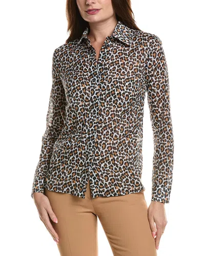 Michael Kors Collection Leopard Hansen Top In Multi