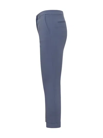 Etro Blue Slim Flat Front Pants In Blue