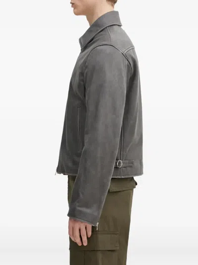 Kenzo Leather Jacket In Gray