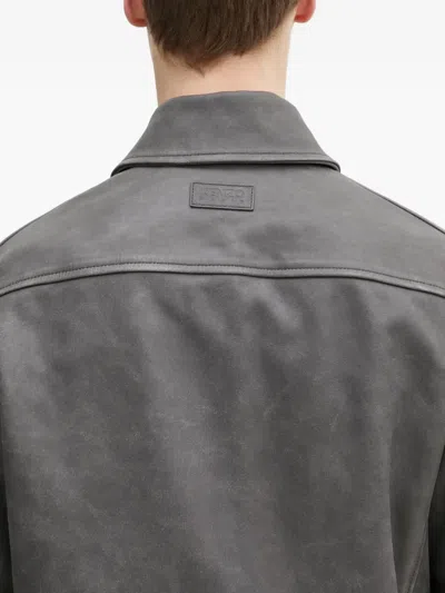 Kenzo Leather Jacket In Gray