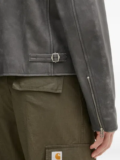 Kenzo Leather Jacket In Gray